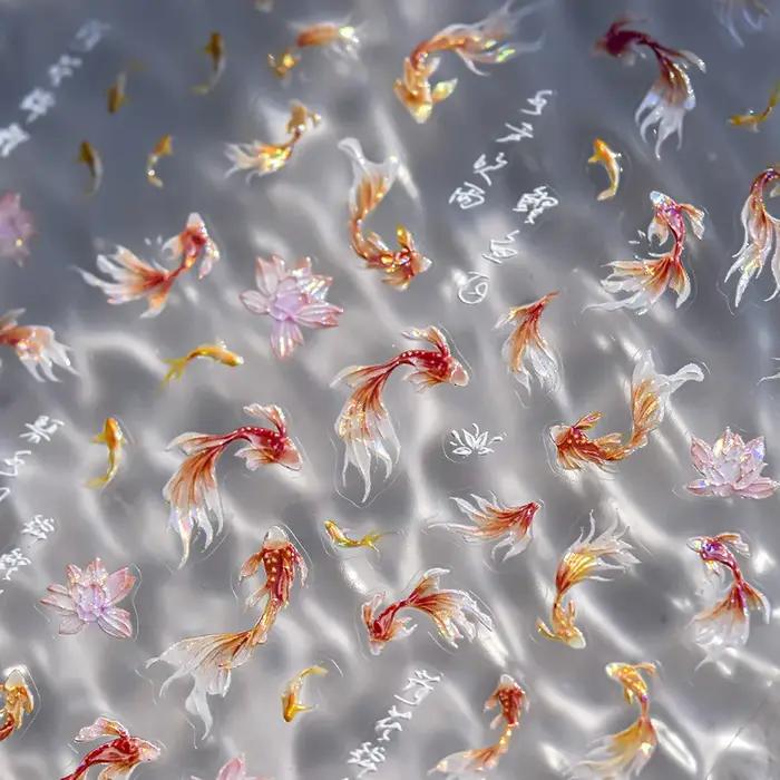 Koi fleur de Lotus poisson rouge été plage mer carpe poisson rouge dauphin coloré sirène doux soulag