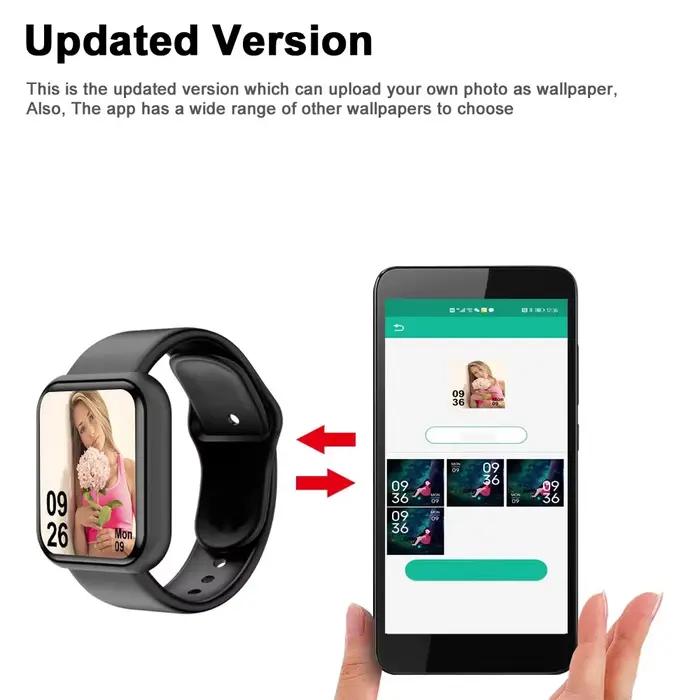 Montre intelligente Bluetooth pour hommes et femmes montre-bracelet de sport bracelet de fitness lecteur de téléphone connecté contrôle de la musique montres numériques nouveau modèle occasionnels et sportifs