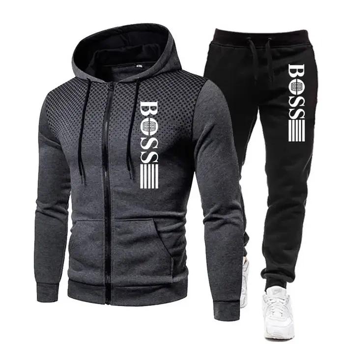 2025 nouveau sweat à capuche zippé pour hommes + ensemble pantalon décontracté pour l'automne et l'h