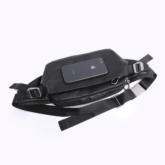Gland TOO-Sac de poitrine en cuir avec ceinture pour homme, sac simple