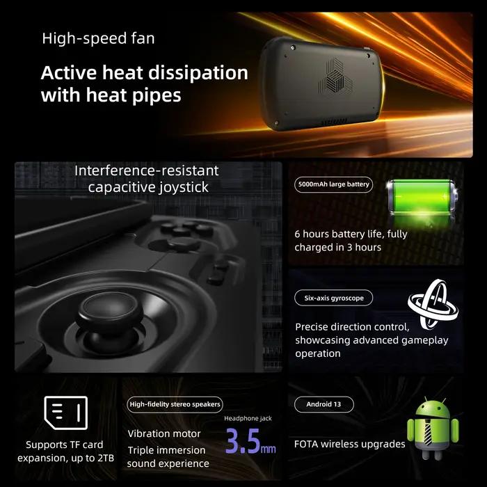 Anbernic RG Slide Console de jeu portable Android 4.7 "LTPS écran dans le cellule Joystick capacitif