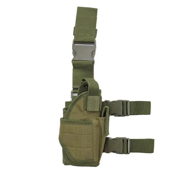 Étui tactique en cuir pour fusil court à porter à la cuisse, avec sangle de fixation pour la chasse,