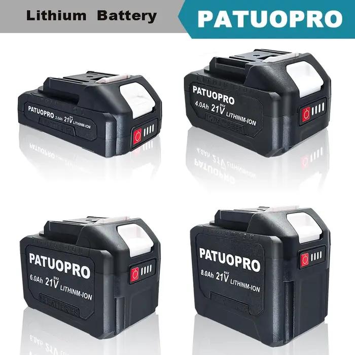 PATUOPRO 18-21V 2.0 4.0 6.0 8.0Ah batterie au Lithium Rechargeable pour Makita 18V clé de forage éle