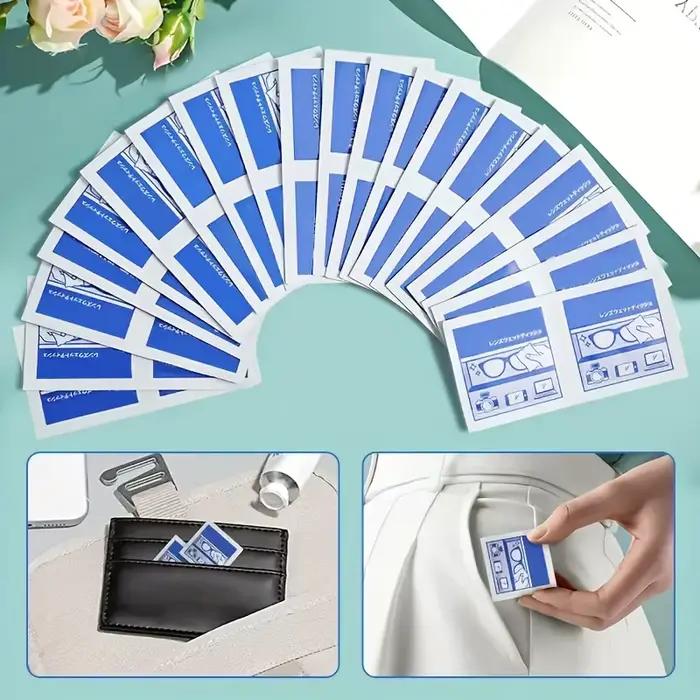 100 lingettes nettoyantes jetables pour lunettes - emballées individuellement, adaptées aux lunettes