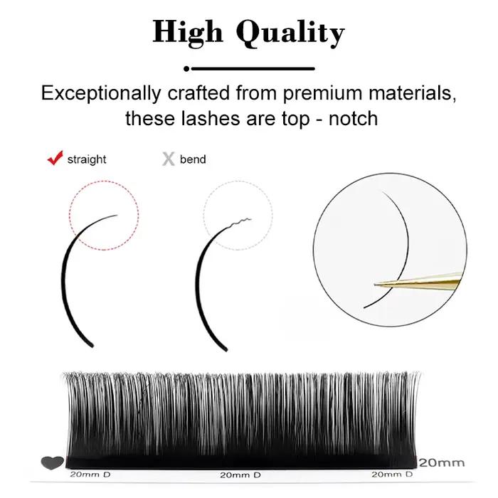 Winky Beauty-Extensions de cils individuelles, avec logo personnalisé, volume russe classique, pour