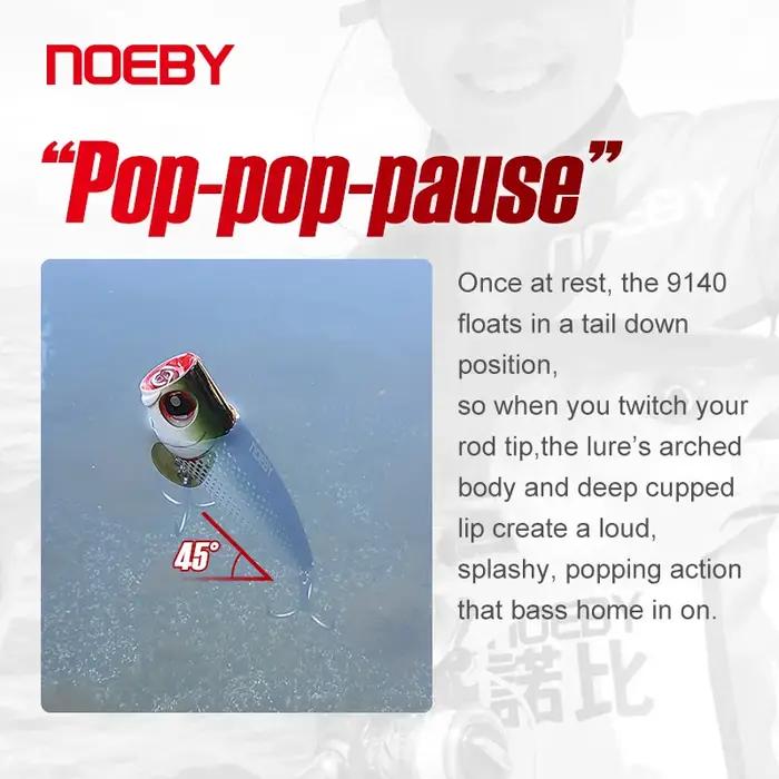 Noeby 105mm 24g Topwater Popper leurres de pêche Wobblers longue coulée appâts durs artificiels eau