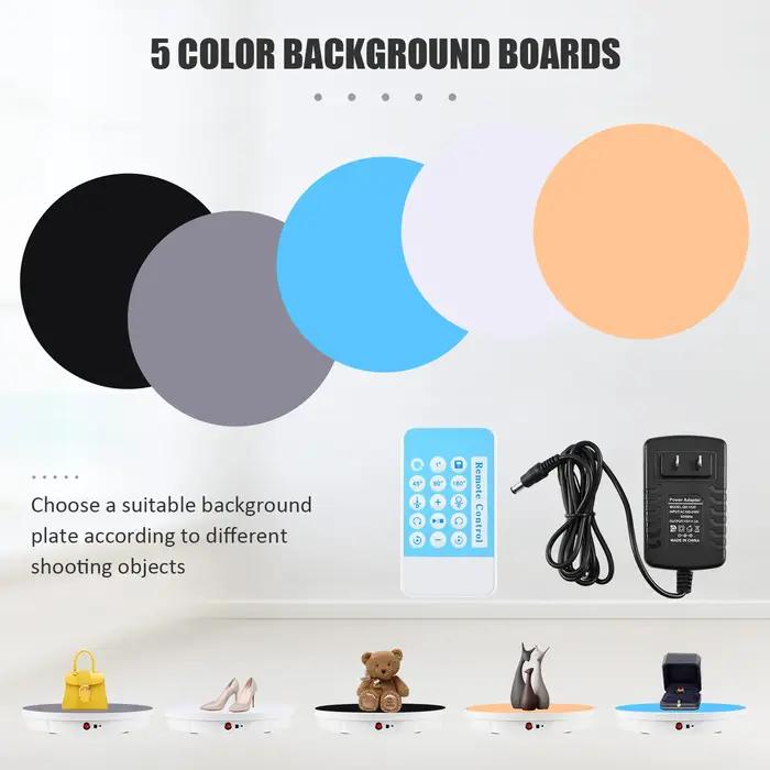 CNCBSR Présentoir rotatif électrique 52 cm 360 ° Kit de plateau tournant, porte-bijoux pour photog