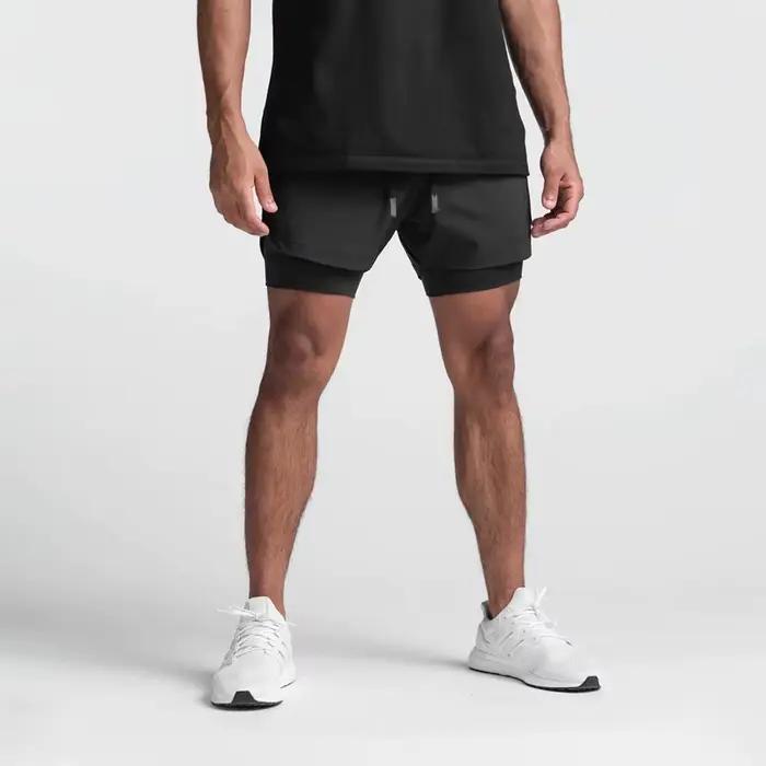 2025 nouveau short de sport double couche respirant gymnases Fitness musculation entraînement séchag