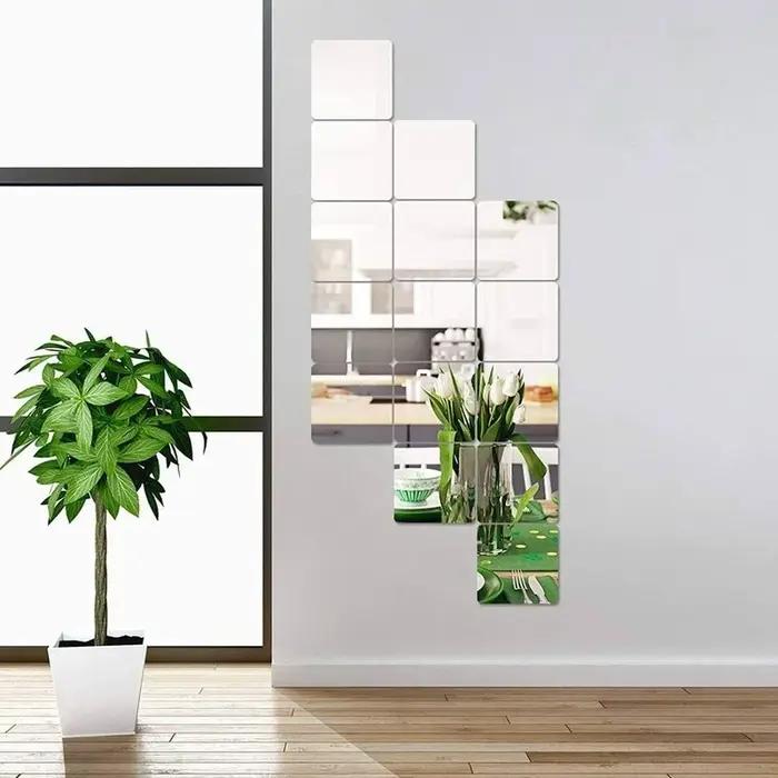 5/12 pièces miroir autocollant mural 15CM auto-adhésif décalcomanie bricolage miroir autocollants 3D
