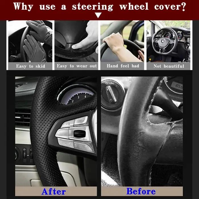 Juste de volant en similicuir noir pour Hyundai Veloster, accessoires de voiture bricolage, 2019-202