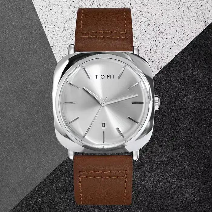 TOMI montre de conception d'affaires de mode pour hommes montre à petit disque carré de haute qualit