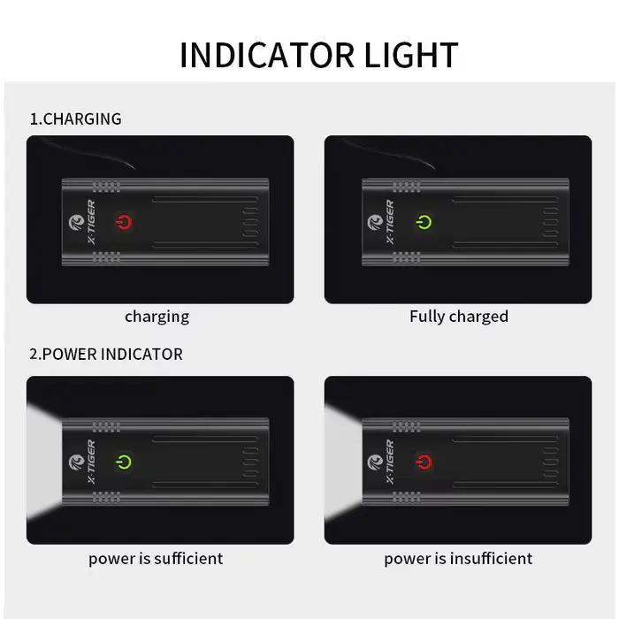 X-TIGER Vélo Lumière 10000mAh injuste Vélo Lumière Avant IPX5 Étanche USB Charge VTT Route Vélo Lamp