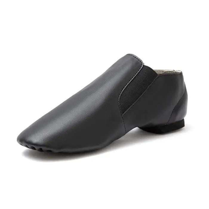 Dynadans Chaussures de jazz en cuir PU Chaussures de danse à enfiler pour enfants et adultes avec él
