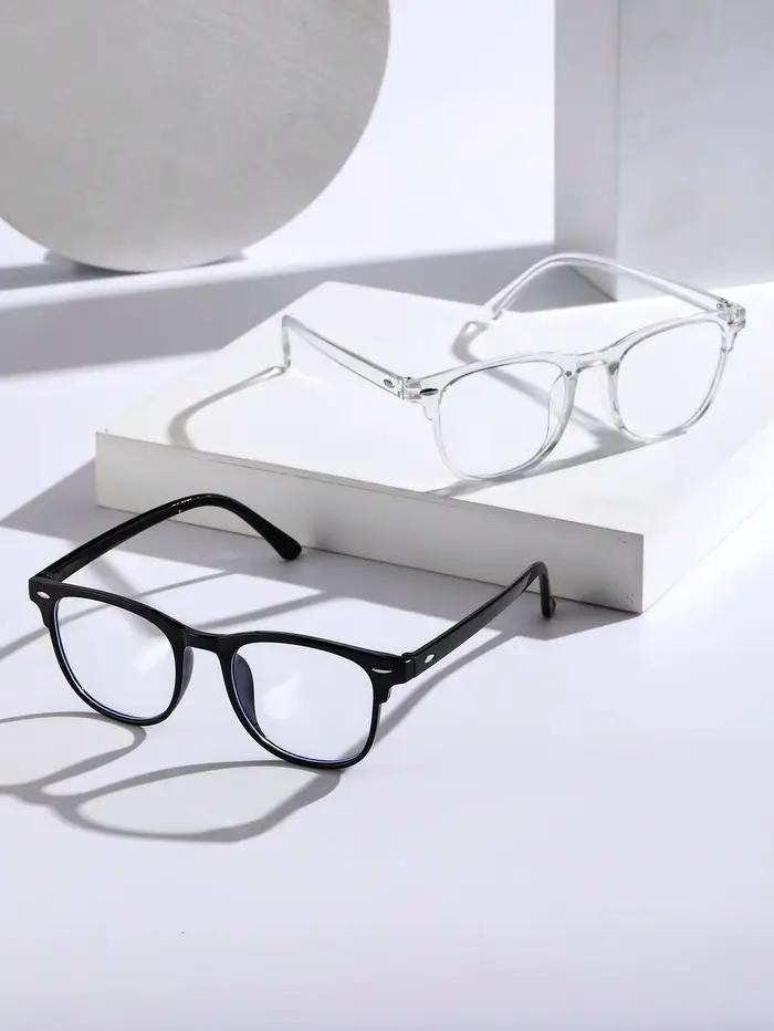 Lunettes transparentes Anti-lumière bleue, monture carrée en plastique unisexe, tendance, pour la re
