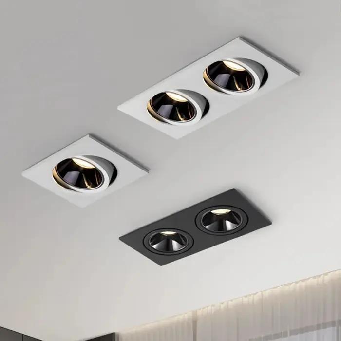 Plafond LED encastré 24W 10W simple/Double tête LED spots CREE COB Anti-éblouissement Downlight pour
