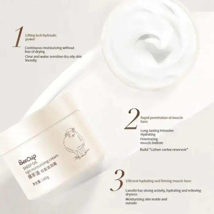 Crème hydratante pour le visage, soin pour la peau, lanoline, non grasse et absorbante rapidement, m
