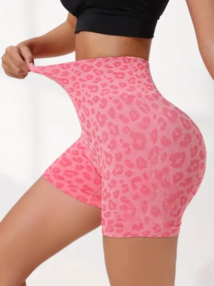 Taille haute pêche hanche séchage rapide serré portant des pantalons de yoga léopard européens et am