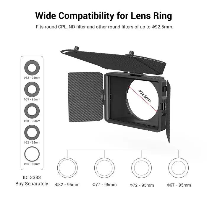 SmallRig Mini Matte Box Pro Mini Follow Focus Protection contre l'éblouissement et l'évasement à dég