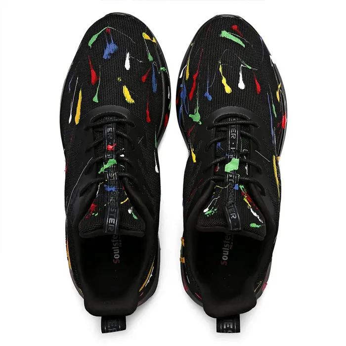 Chaussures course graffiti hommes Soulsfeng - Baskets athlétiques maille respirante légères - Amorti baume entraînement running