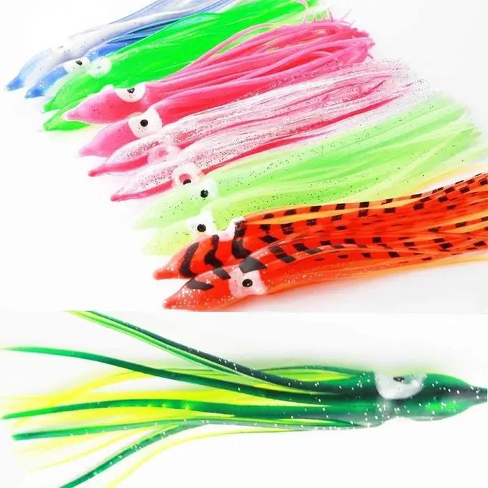 PRO BEROS 5 pièces jupes poulpe lumineuses souples leurre 5-12 cm Silicone thon à la traîne jupe cal