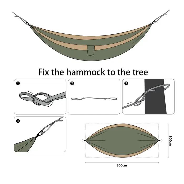 Hamac de Camping de jardin extérieur pour Double personne, Parachute léger en Nylon, voyage, randonn
