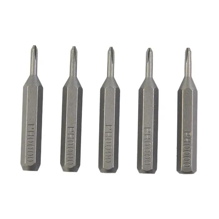 Embouts de tournevis cruciforme H4 × 28mm PH0000 PH000 PH00 PH0 PH1 PH2 4mm tige hexagonale bricolag