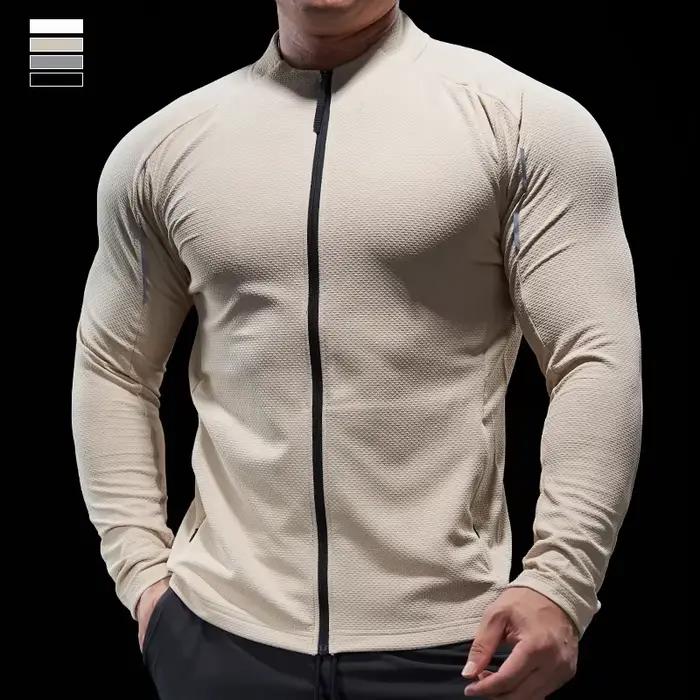 Vestes de sport à manches longues pour hommes, vêtements de sport de plein air, combinaisons de gym,