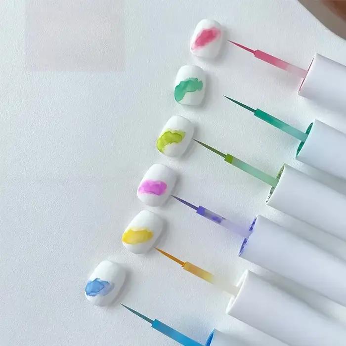 Solution de teinture pour ongles, 6ml, 6 couleurs, crème glacée d'été, motif créatif des ongles, Sol