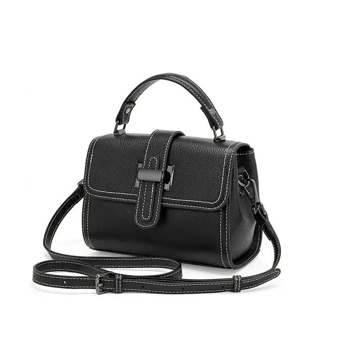 Sac messager en cuir véritable pour femme, sac à main décontracté, cuir de vache, tout assressenti,