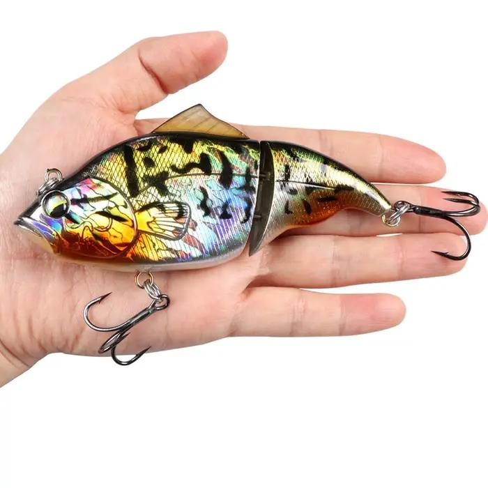 JOHNCOO 115mm coulant VIB leurre de pêche sans lèvres manivelle artificielle flottant dur appât broc