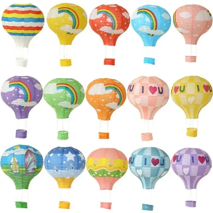 Lanterne flocon de neige père noël, 30cm, élan, ballon à Air chaud, lanterne en papier suspendue pou