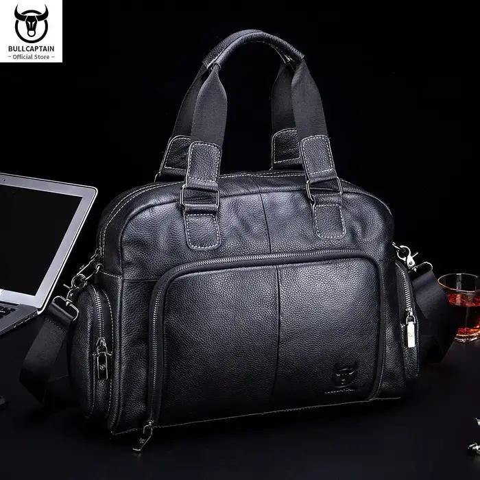 BULLCAPTAIN – porte-documents en cuir pour hommes, peut être utilisé pour ordinateur portable de 14