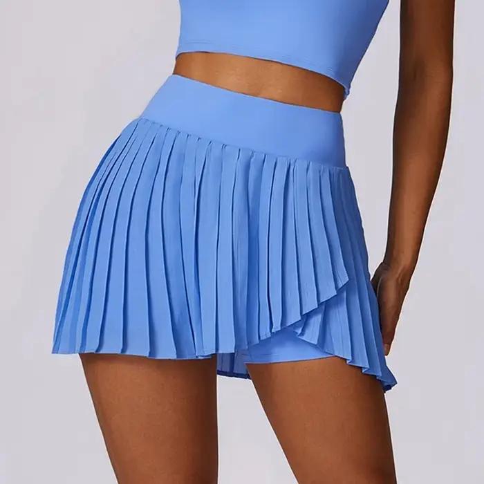 Cloud Hide-Jupes de sport plissées pour femmes, jupe de tennis, shorts de fitness, taille haute, jup