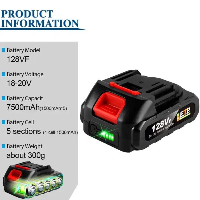 Yofidra 18-20V batterie au Lithium Rechargeable prise ue pour tronçonneuse sans brosse perceuse clé