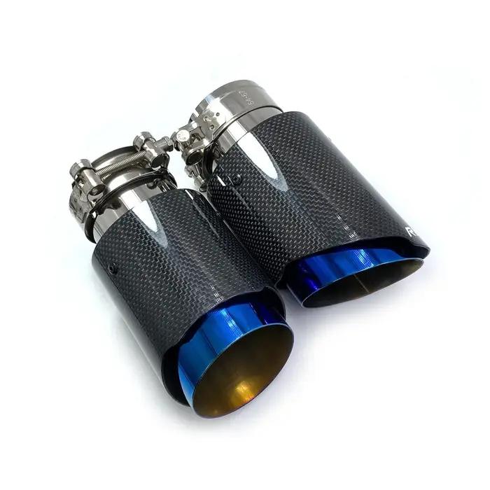 Embout de silencieux droit en acier inoxydable bleu brillant pour BMW F30, tuyau de queue d'accès à