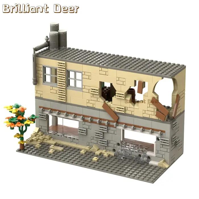 Edifs en ruinés abandonnées MOC WW2 Pubg Base militaire scènes de bricolage blocs de construction en