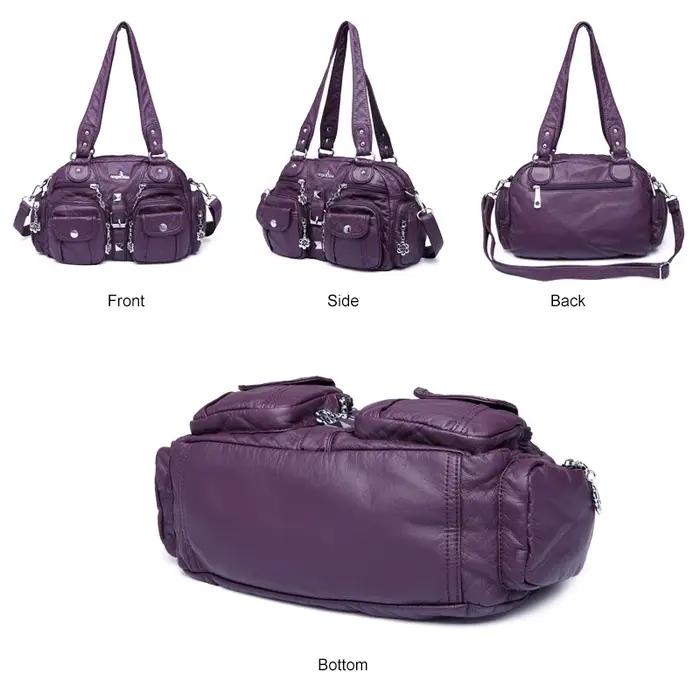Angelkd'appareils-Sacs à main pour femmes, sacoche à poignée supérieure, sac PU initié, pack de boul
