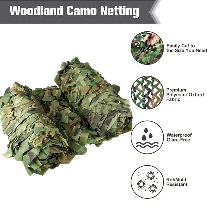 Filets de Camouflage de chasse 3M x 5M/4M x 6M, filet de Camouflage d'entraînement en forêt, couvert