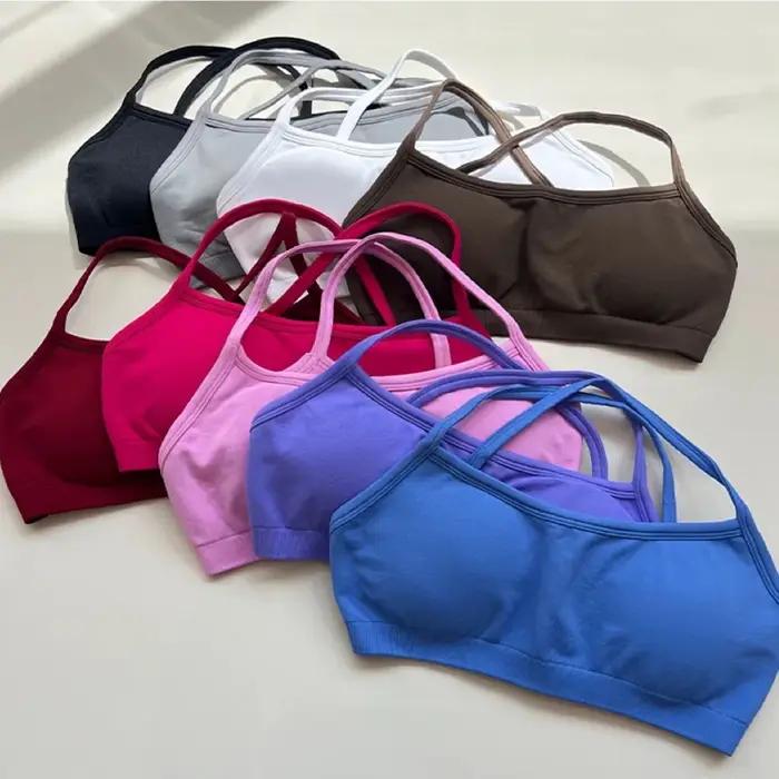 Soutien-gorge de sport pour femmes, vêtements d'extérieur, résistant aux chocs, pour course à pied,