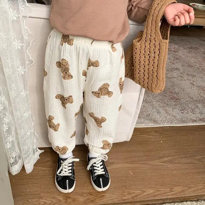 Nouveau créateur impression pantalon bébé unisexe mignon sarouel en plein air enfant en bas âge fill