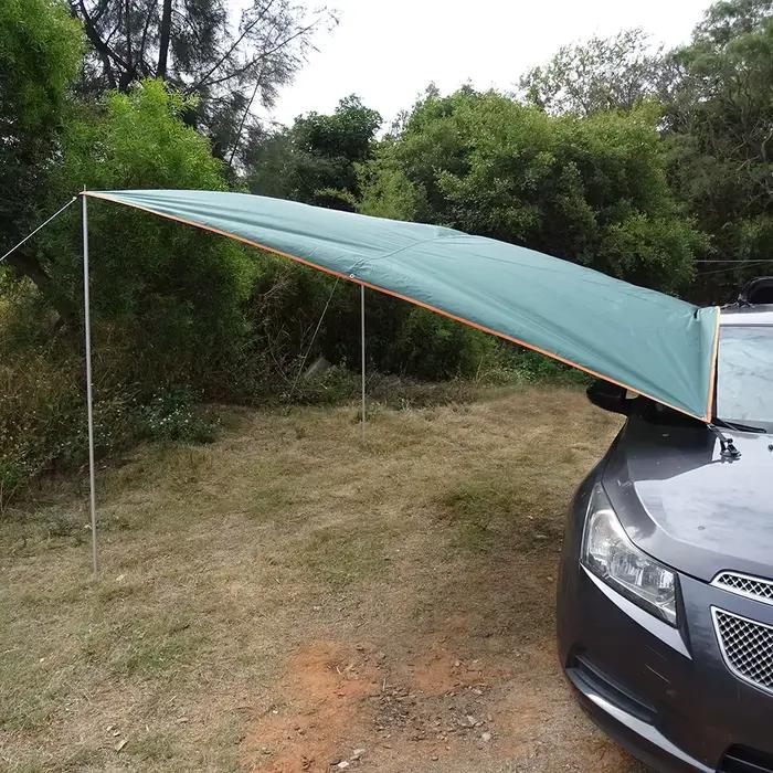 SUV, Auvent latéral pour voiture, bâche imperméable avec poteau, cordes, piquets et ancre à ventouse