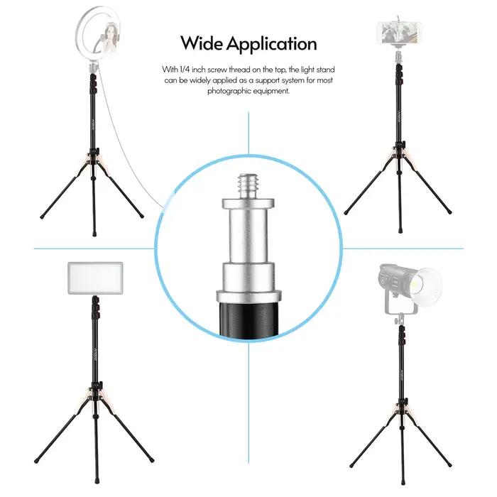 Andoer 190 cm/74.8 pouces Portable en alliage d'aluminium photographie support de lumière inversé pl