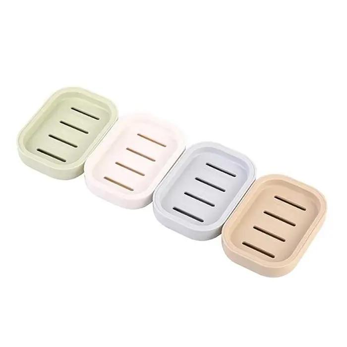 Porte-savon carré Double couche avec couvercle, boîte à savon de vidange en plastique, ménage salle