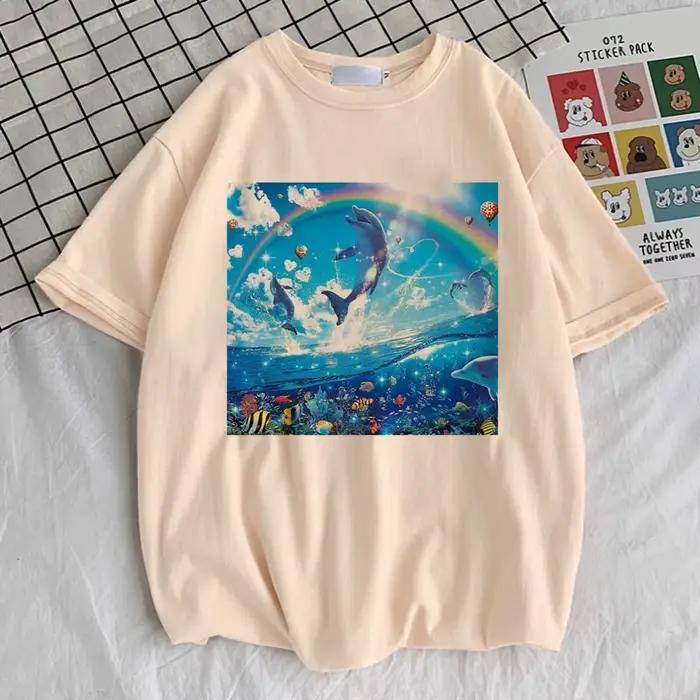 Frutiger Aero top t-shirts femmes kawaii Y2k graphique coloré Punk t-shirt confortable coloré Y2k Gr