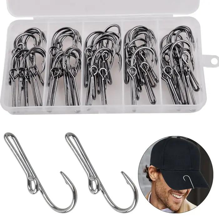 Crochets de pêche personnalisés pour chapeau, crochet de poisson, clip de chapeau, argent, fermoir,