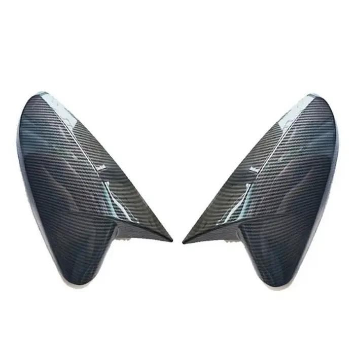 Couvercle de rétroviseur de voiture en fibre de carbone, coque latérale en corne de bœuf, capuchons