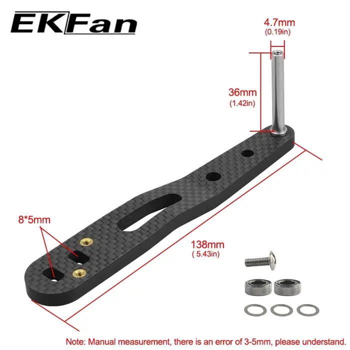 Ekfan-Poignée en carbone ultramince pour moulinet Dawa Baitcast, 138mm de long, 5.5mm, 8mm x 5mm