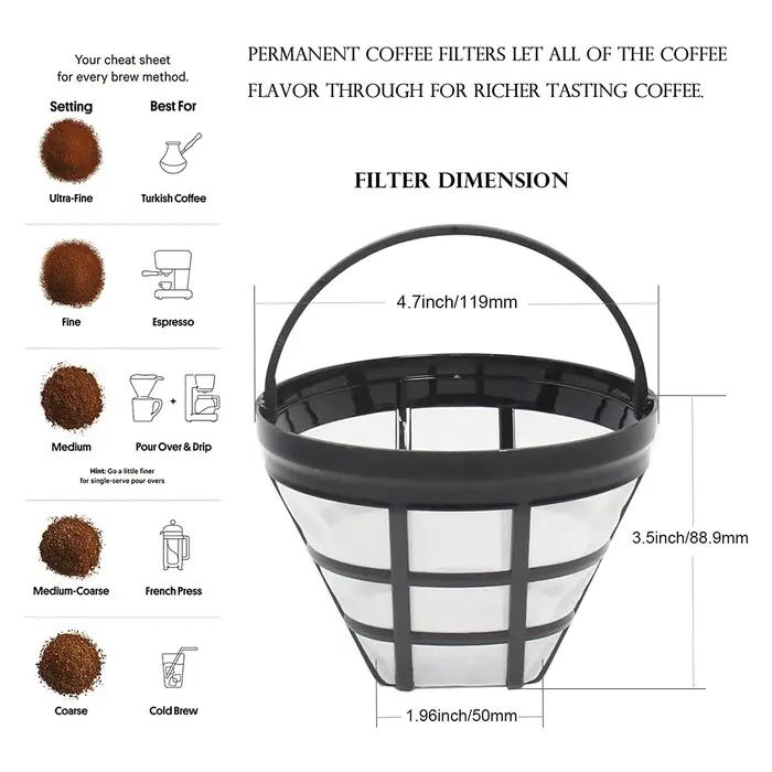 Filtre réutilisable pour machine à café Cuisinart Ninja Pound, panier goutte à goutte, convient à la