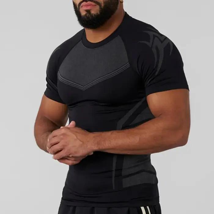 2025Men chemises de Compression à manches courtes séchage rapide Fitness cyclisme course T-Shirt ent
