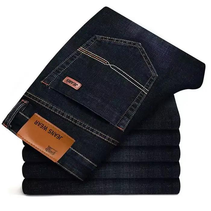 Wthinlee Nouveau Jean Homme Business Décontracté Coupe Droite Extensible Tendance Classique Bleu Noi